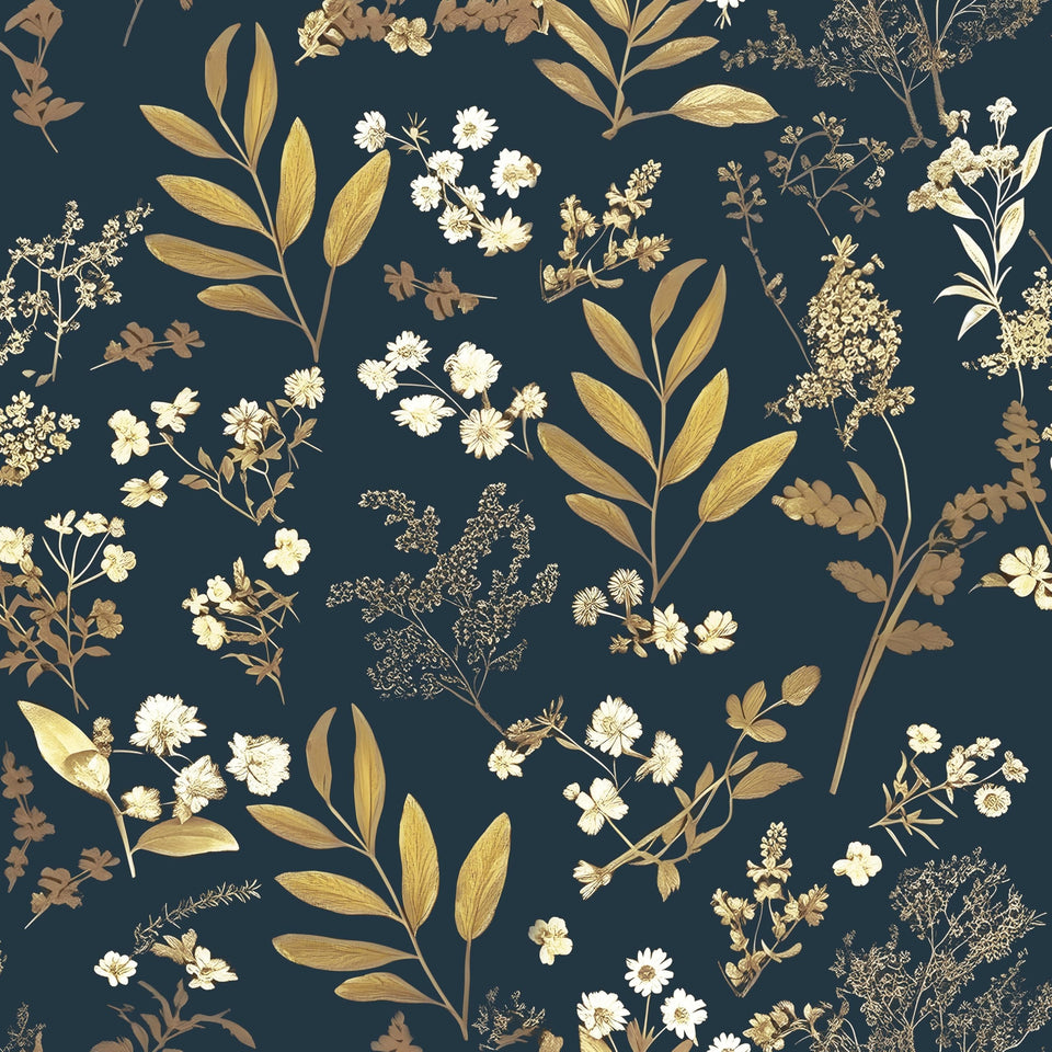 Laatse dark blue leaf wallpaper roll shows bold pattern for quick room refresh