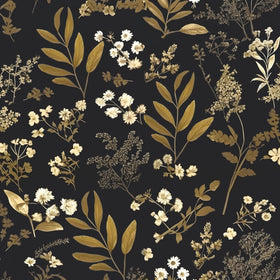 Laatse Black Gold wallpaper roll close-up highlights gold accents for bold walls