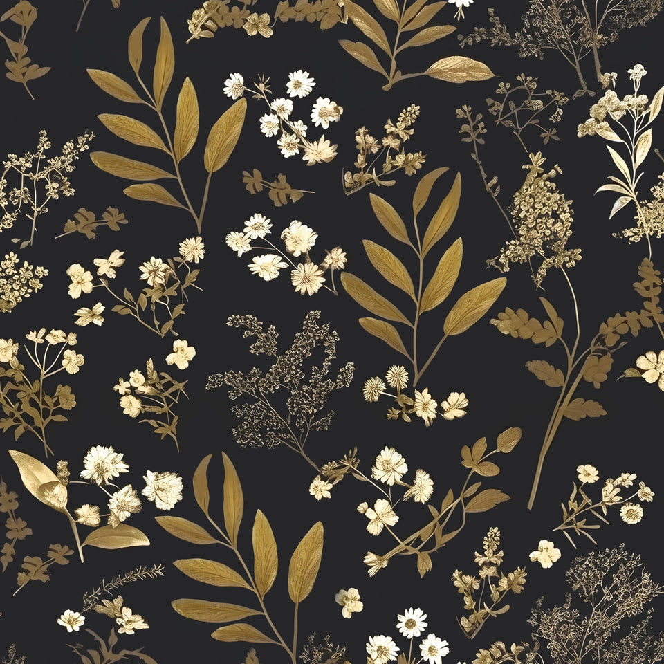 Laatse Black Gold wallpaper roll close-up highlights gold accents for bold walls
