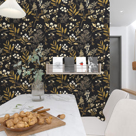 Laatse DIY cabinet makeover using self-adhesive floral wallpaper