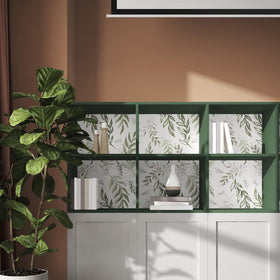 Laatse Green Leaf color preview shows soft green tones and white accents