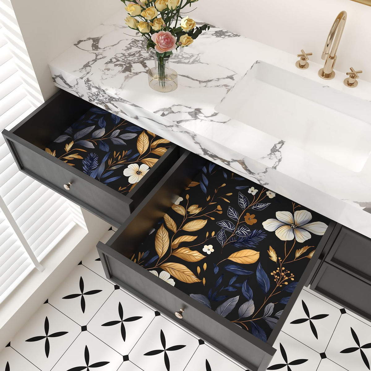 Laatse renter-friendly wallpaper offers removable styling options.