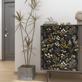Laatse vintage leaf design wallpaper displays elegant print for cabinets or walls