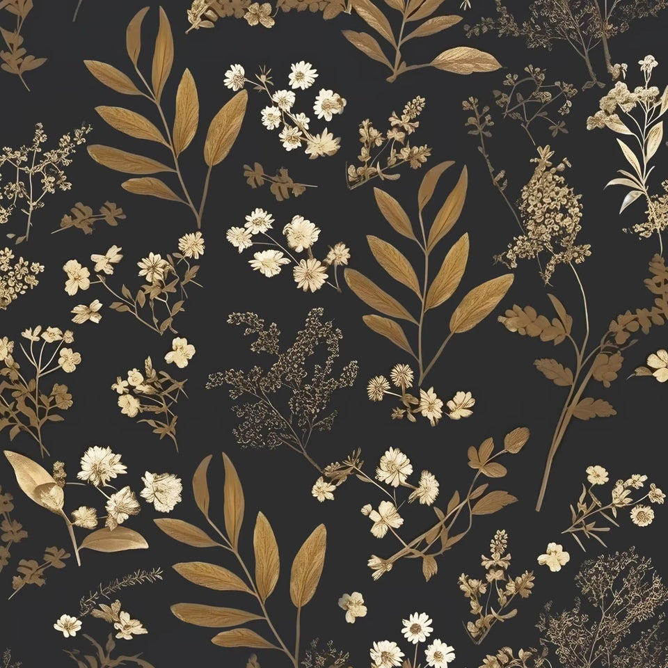 Laatse vintage wallpaper roll with black floral design for easy DIY decor refresh.