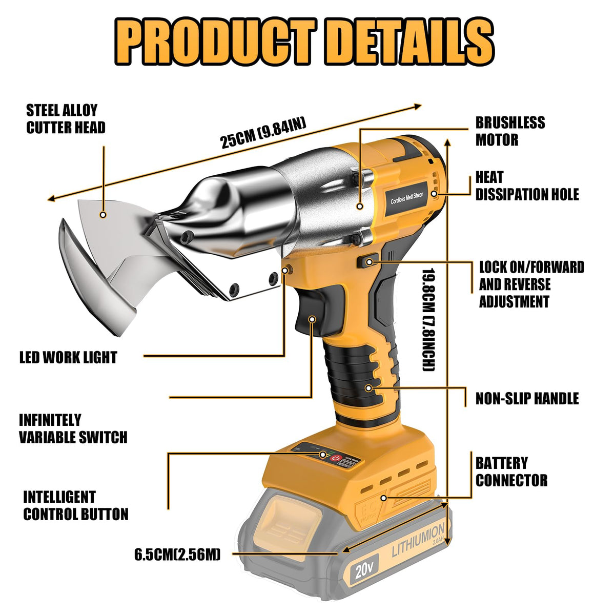 Cutting capacity up to 0.1 inch for clean metal shearing