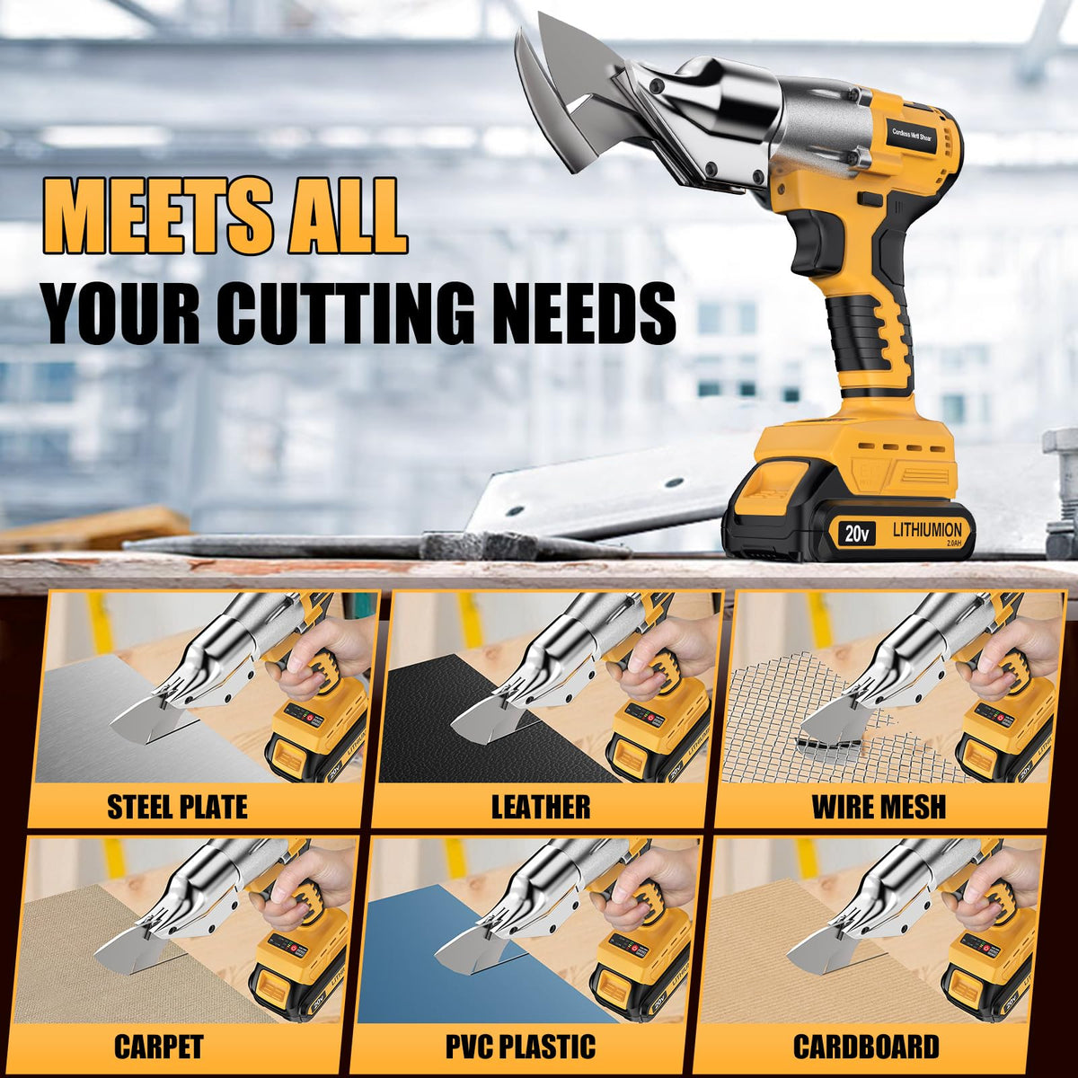 Cuts thin metal up to 20 gauge stainless steel with Labfintom
