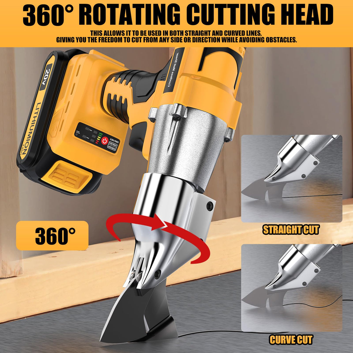 Compatible with DeWalt 20V batteries; tool-only Labfintom design