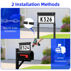 Lacasa address sign wall or mailbox mounting option for versatile setups.