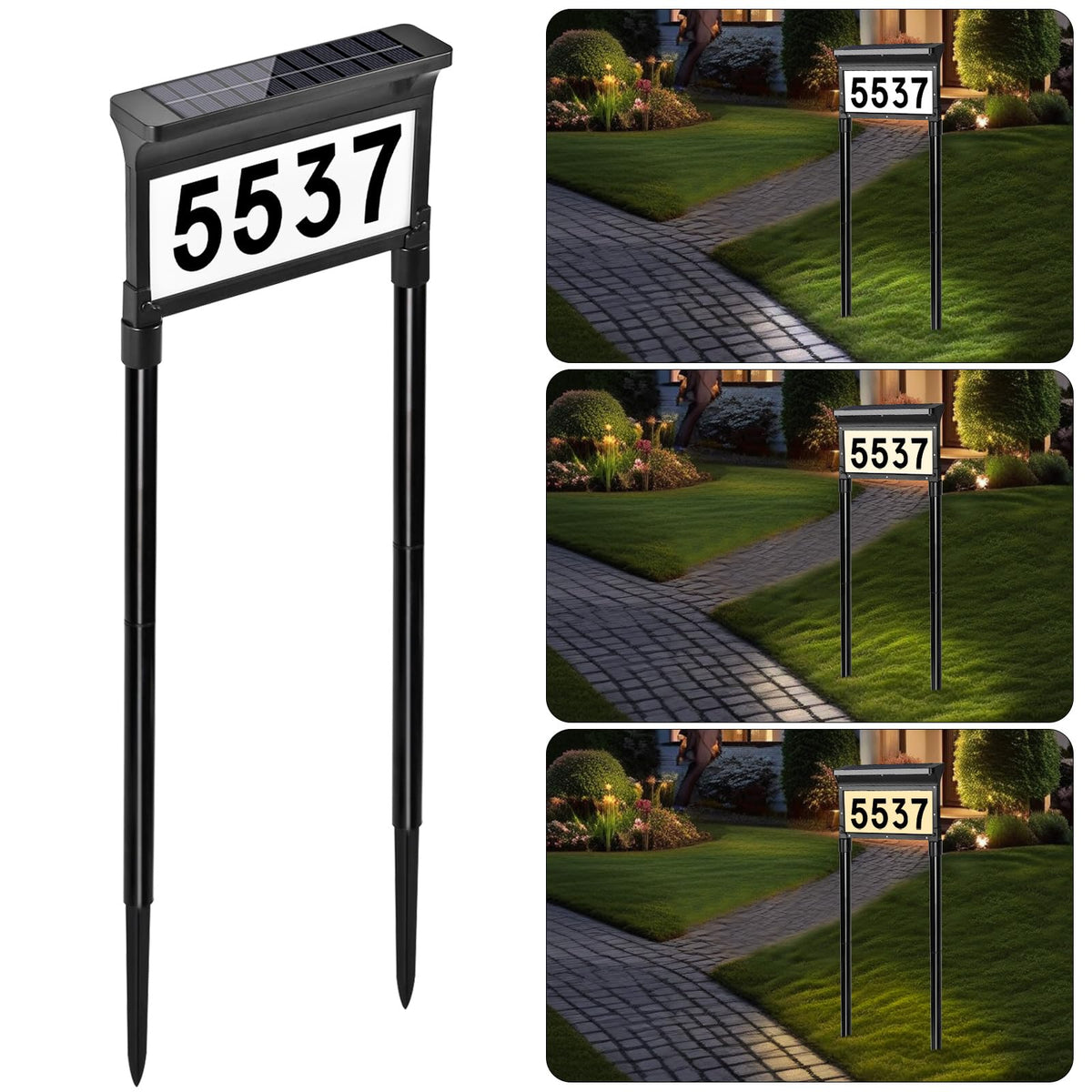 Lacasa address sign with dual-spike wind design stays steady in gusts