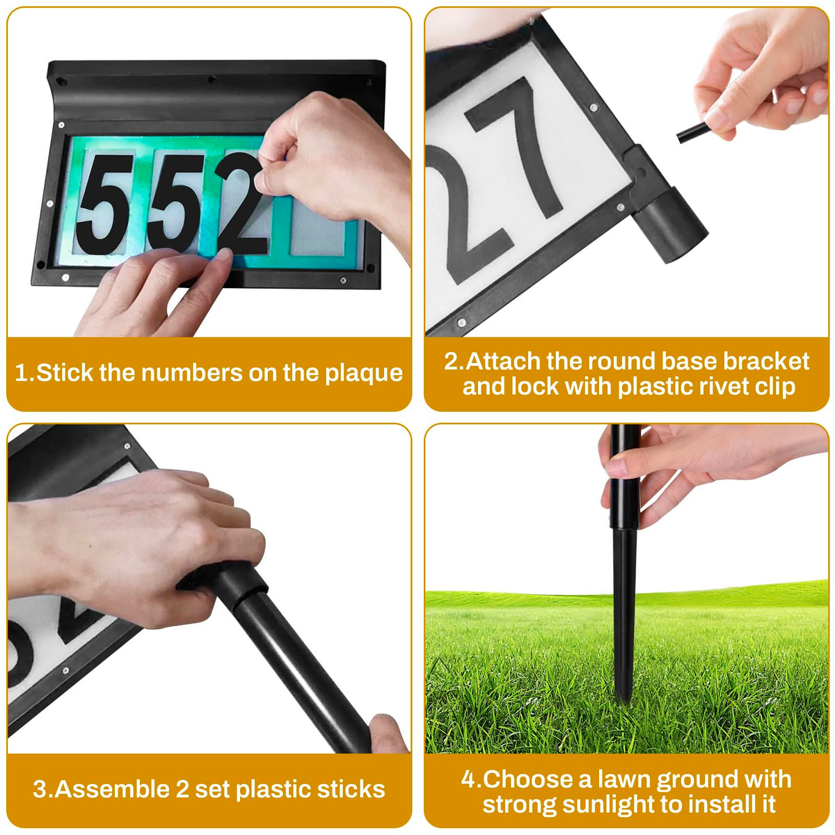 Lacasa Solar Address Sign contents including letters and numbers kit