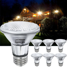 Lachesan PAR20 flood bulb with 2700K warm white for indoor accent lighting.