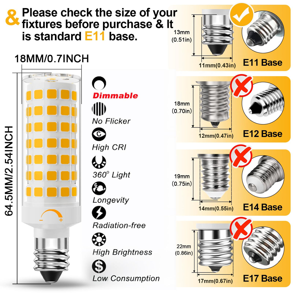 Lacnooe 3000K warm white bulb for cozy interiors.