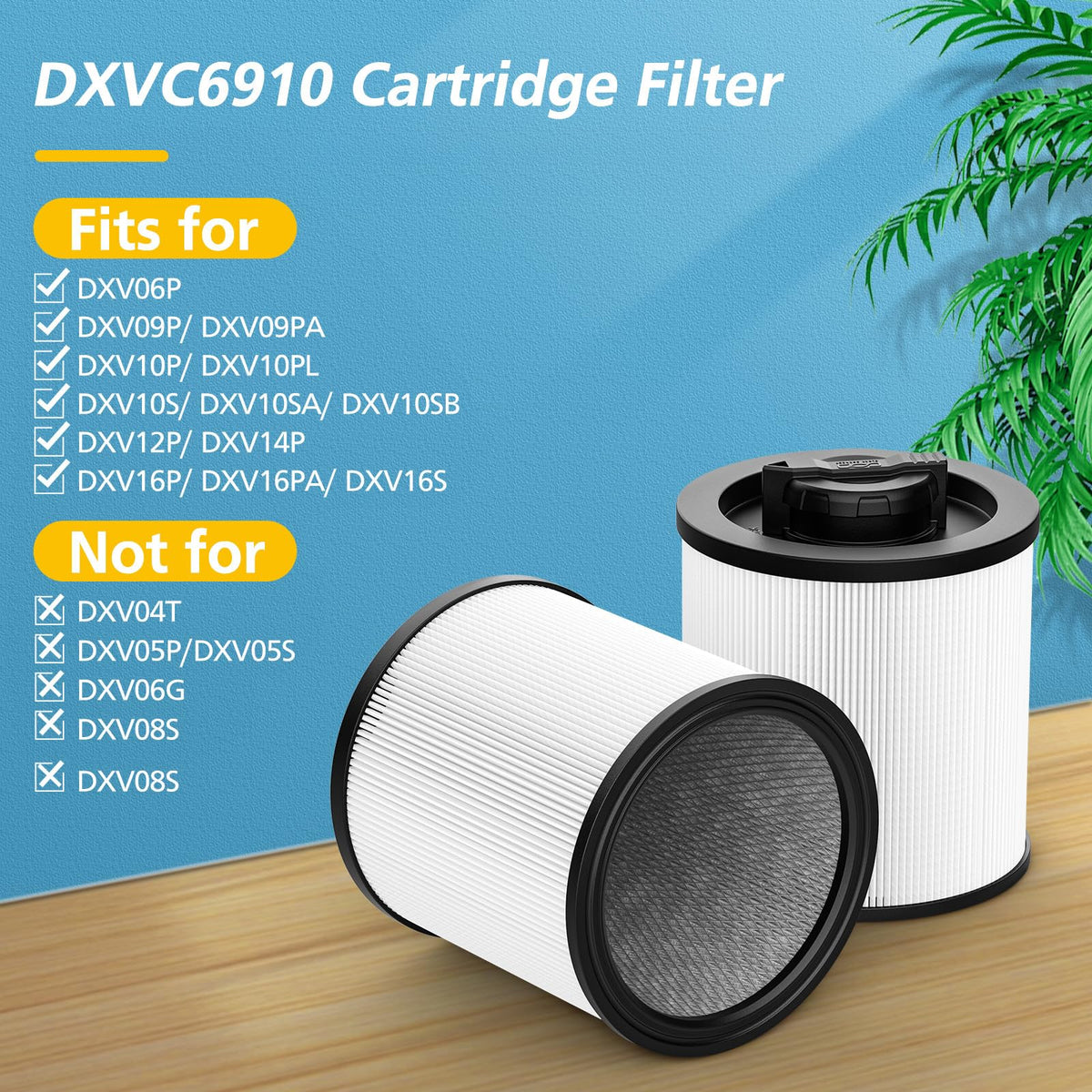 DXVC6910 three-layer filter construction enhances filtration and airflow