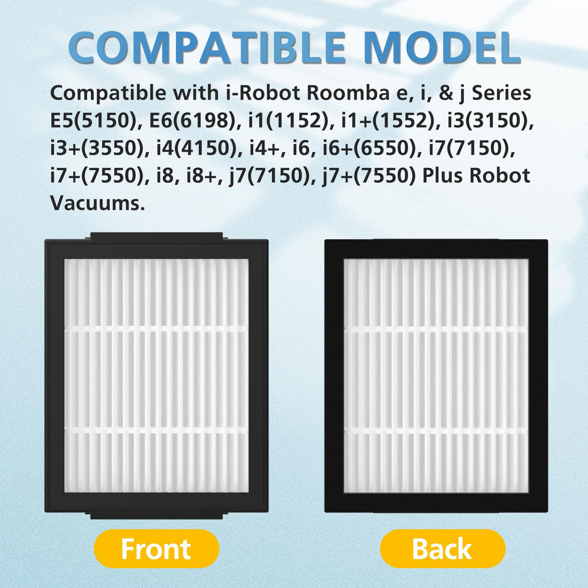 Lacvik high-efficiency Roomba filter compatible with i and j series