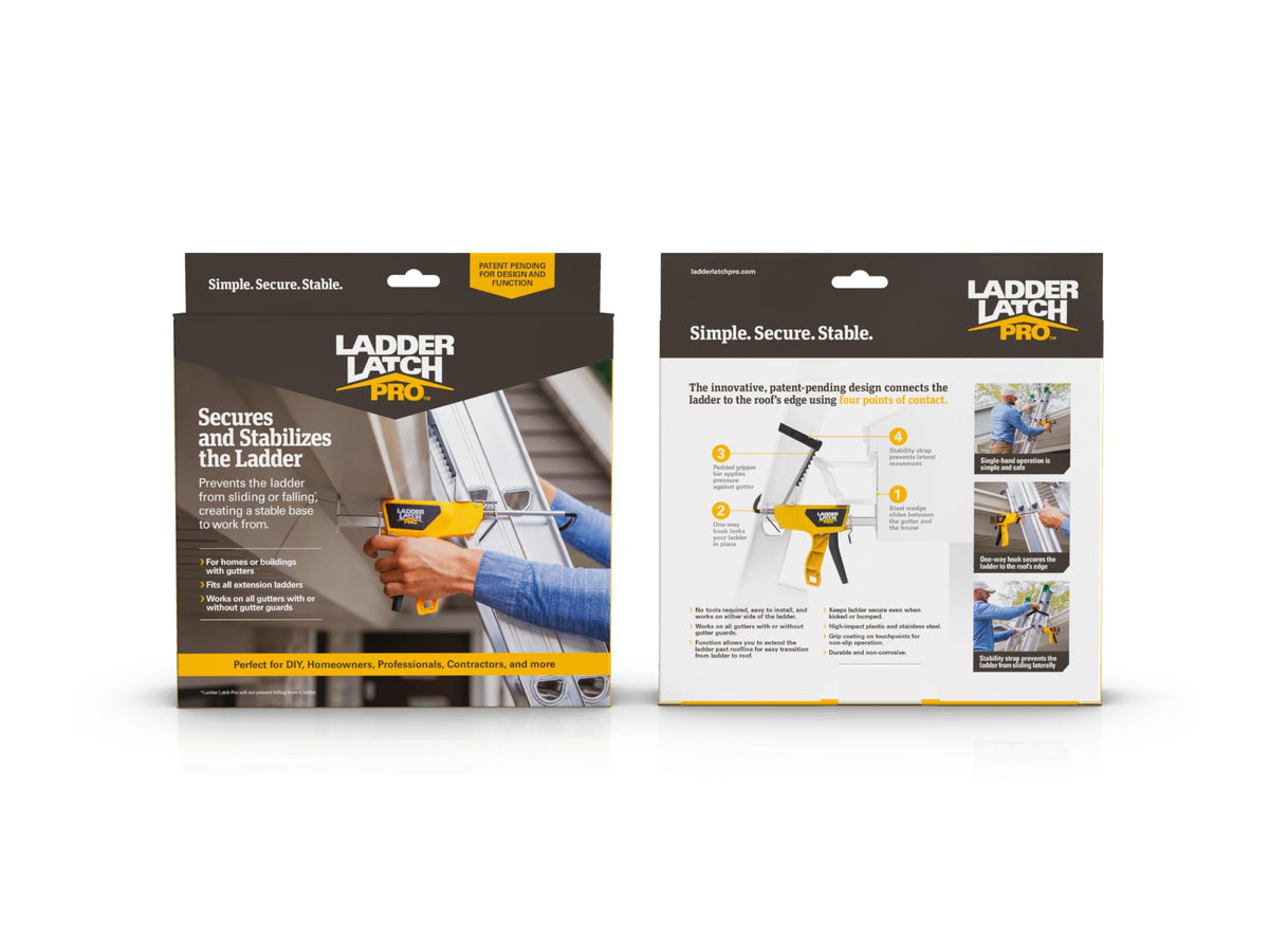 Ladder Latch Pro features a patented design for reliable engagement.