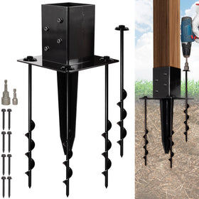 LADECH 16-inch no-dig ground spike post anchor securing outdoor posts