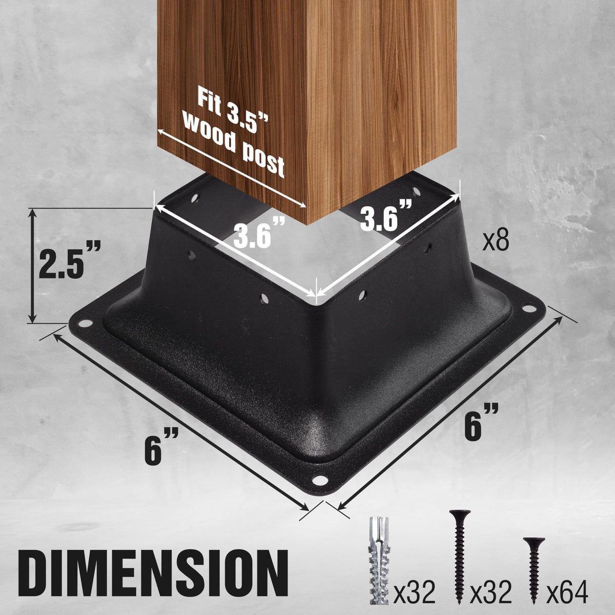 LADECH internal bracket design shown as hidden inside 4x4 post.