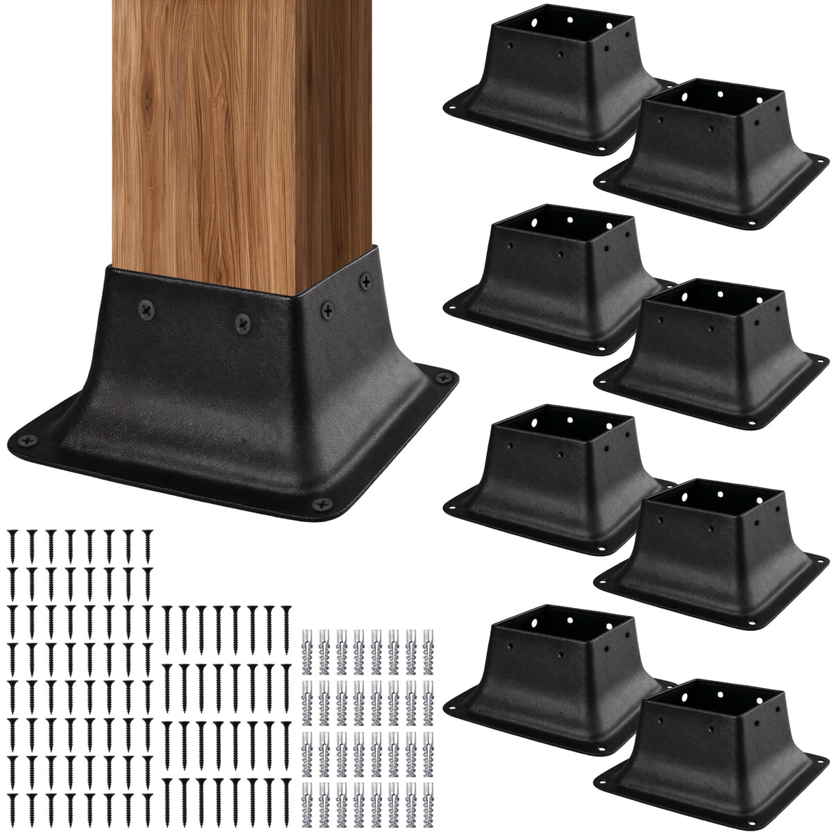 LADECH 4x4 post base inside-fit showing hidden bracket for clean railing posts.