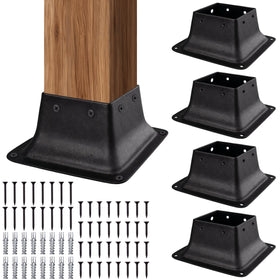 LADECH 4x4 post bases base bracket in black for durable fence and railing support
