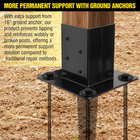 LADECH ground anchor rods enhancing fence or deck stability