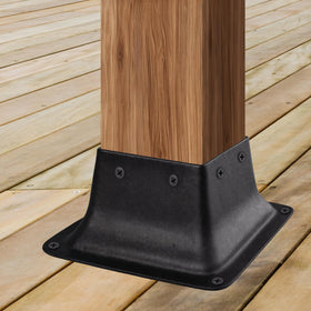 Outdoor 4x4 post base in black for versatile deck applications