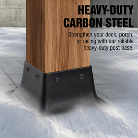 LADECH porch handrail post base securing a post with a neat finish.