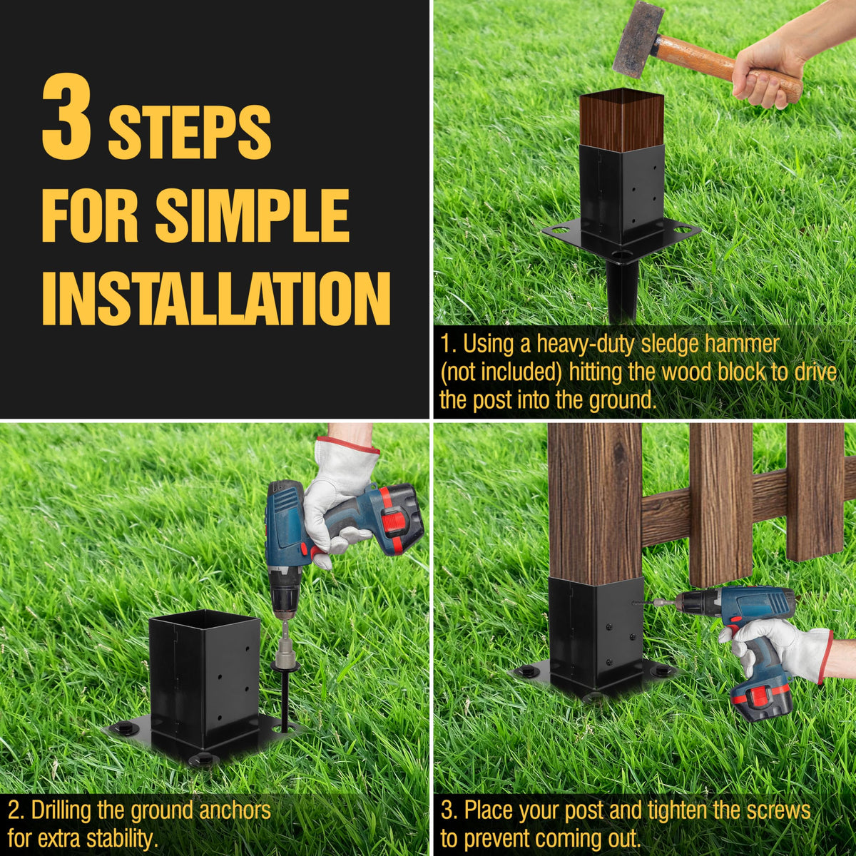LADECH quick three-step install without digging