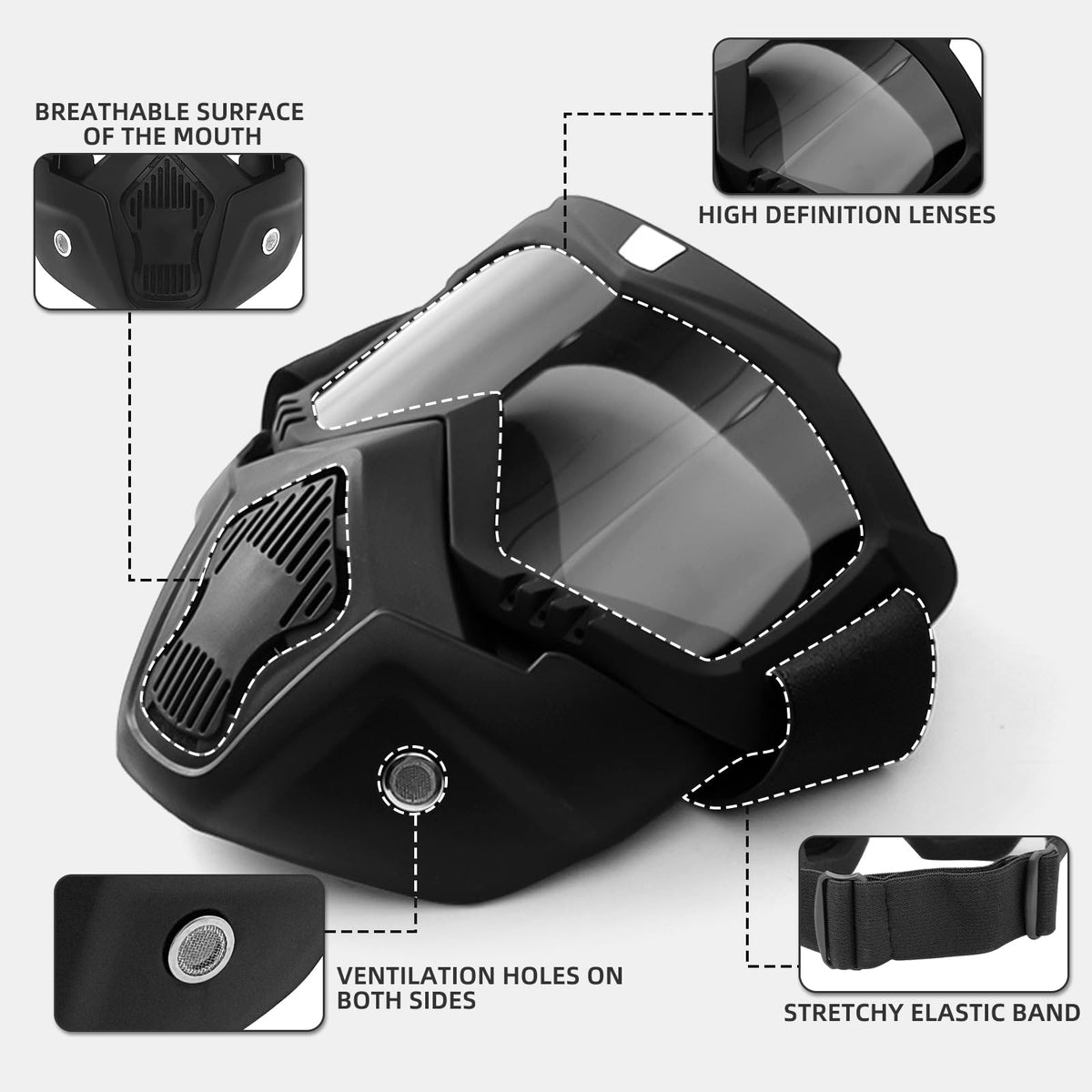 LADYPONYCSC mask anti-dust and UV protection for challenging environments.