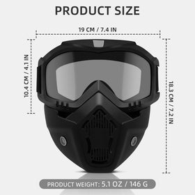 LADYPONYCSC mask with detachable goggles for cutting enhances precision and dust resistance.