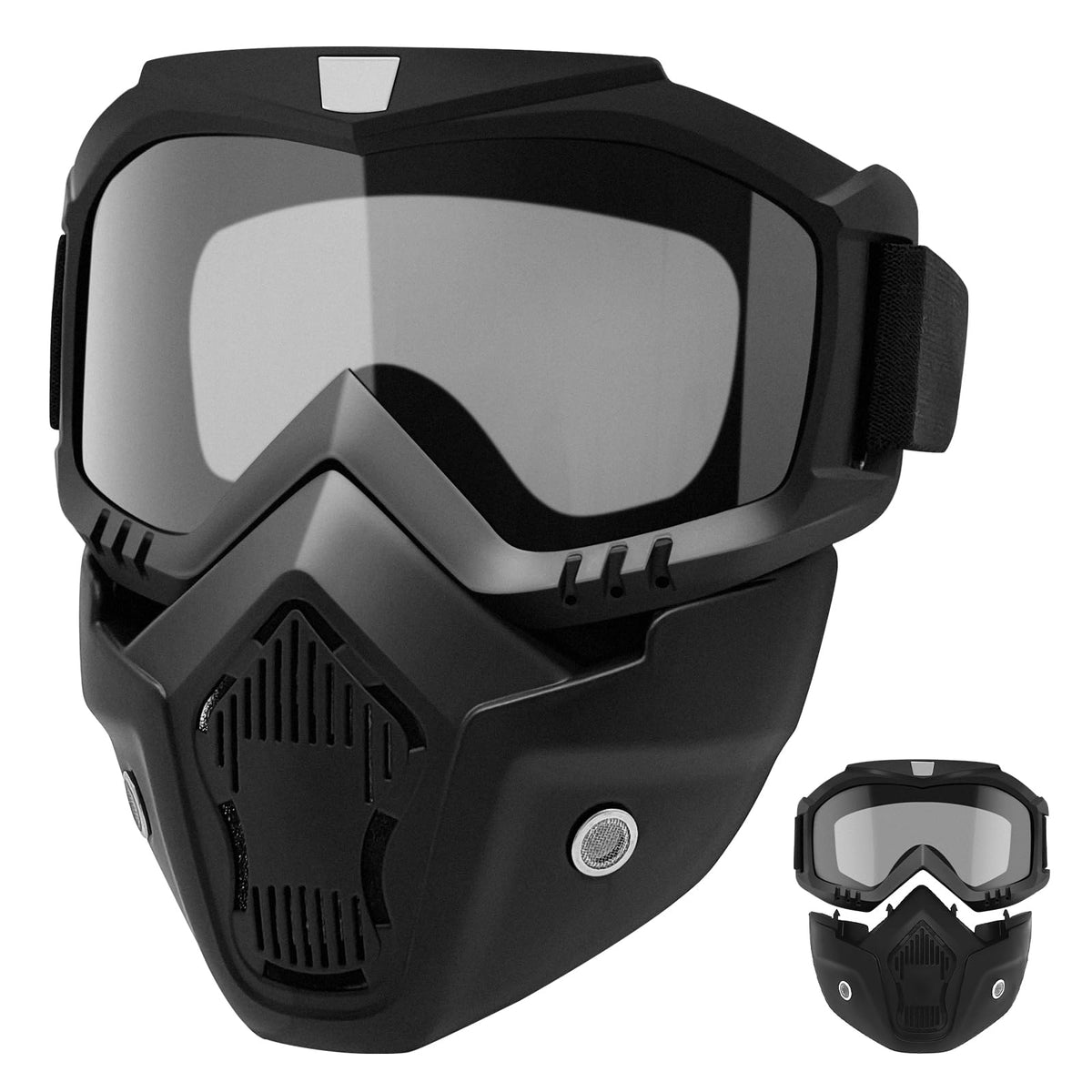 LADYPONYCSC mask with detachable goggles for riding offers clear visibility and UV protection.