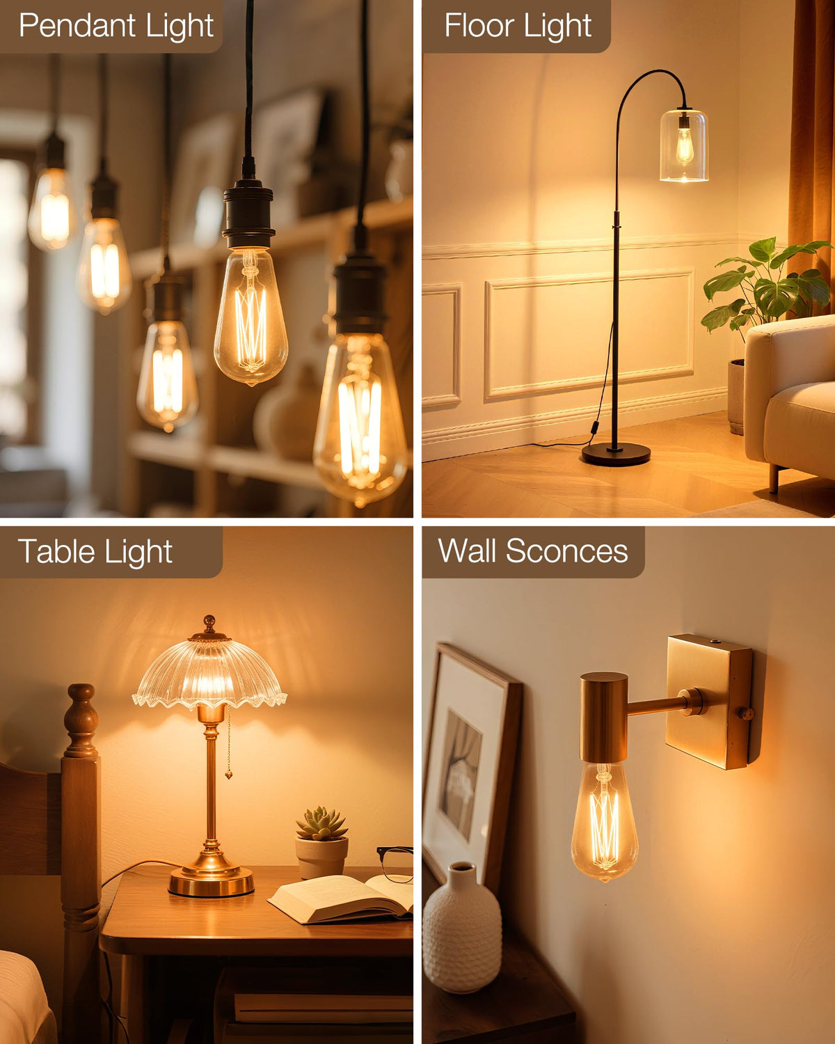 Lafoy Amber Edison bulb in a cozy living-room setup