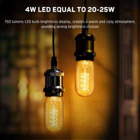 Lafoy amber-glass Edison LED Bulb delivering warm 2200K ambiance for bedroom