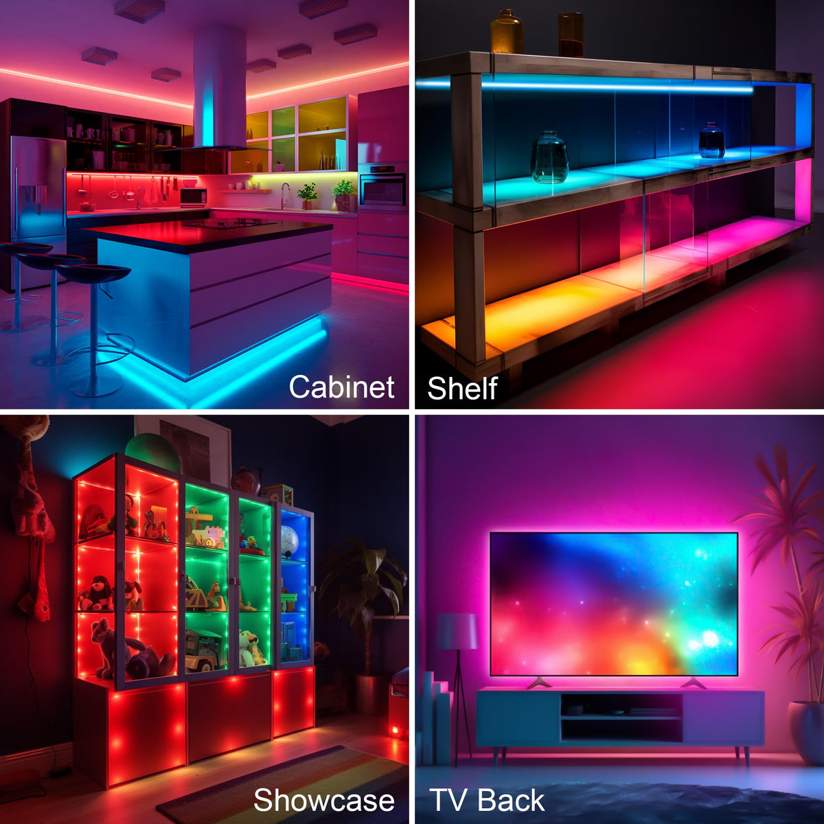 LAFULIT 13ft LED strip under cabinet lighting for versatile use