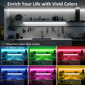 LAFULIT RGB strip light on a cabinet showing even illumination