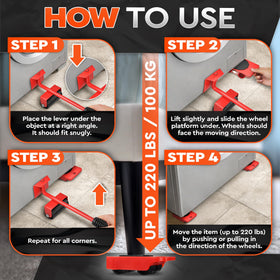 Lagarto four sliders with soft pads protect floors during moves.