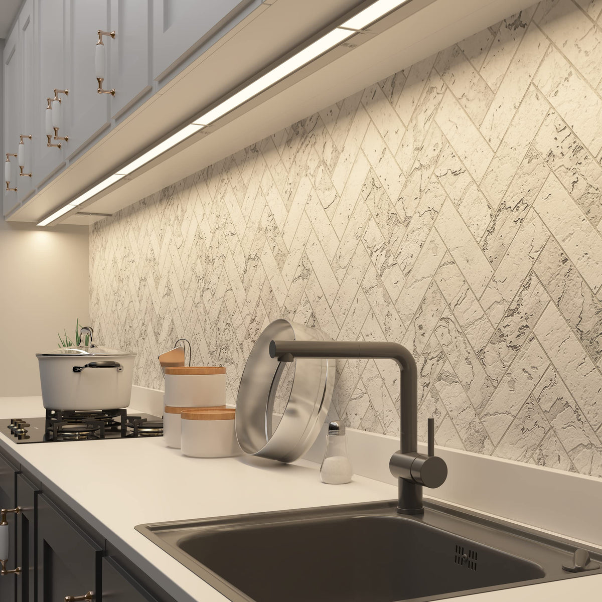 LAGOM Halo under-cabinet light, 4000K neutral white for tasks