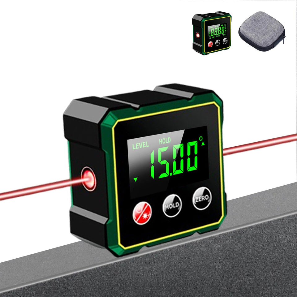 Laidawei digital angle finder with magnetic base for hands-free alignment on metal surfaces