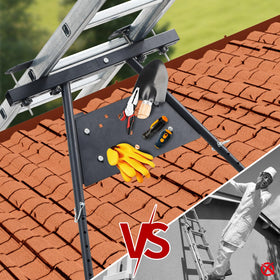 LAIDER HEROS compatible with extension ladders for versatile rooftop tasks.