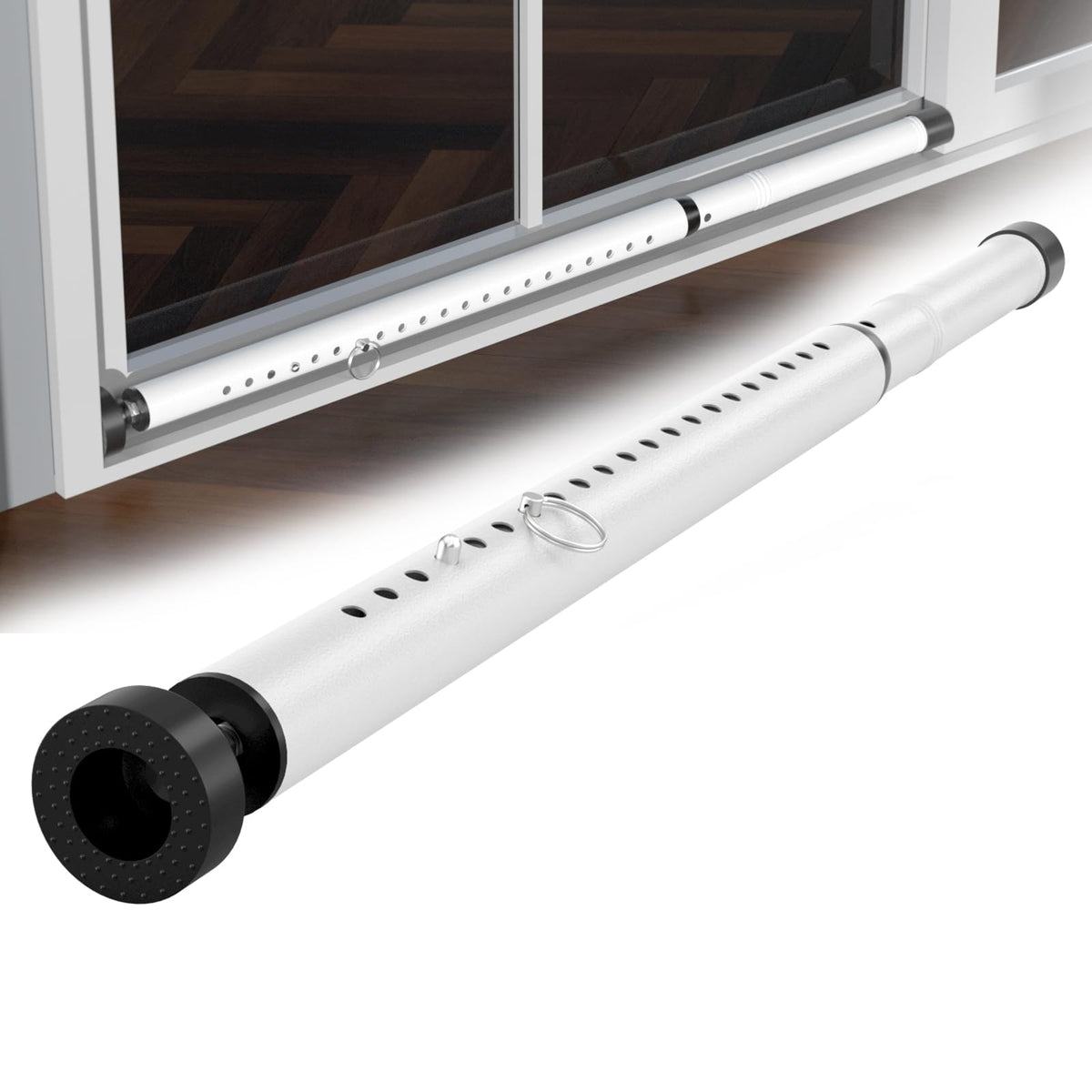 LAIDER HEROS sliding door security bar full product view showing sturdy indoor security.