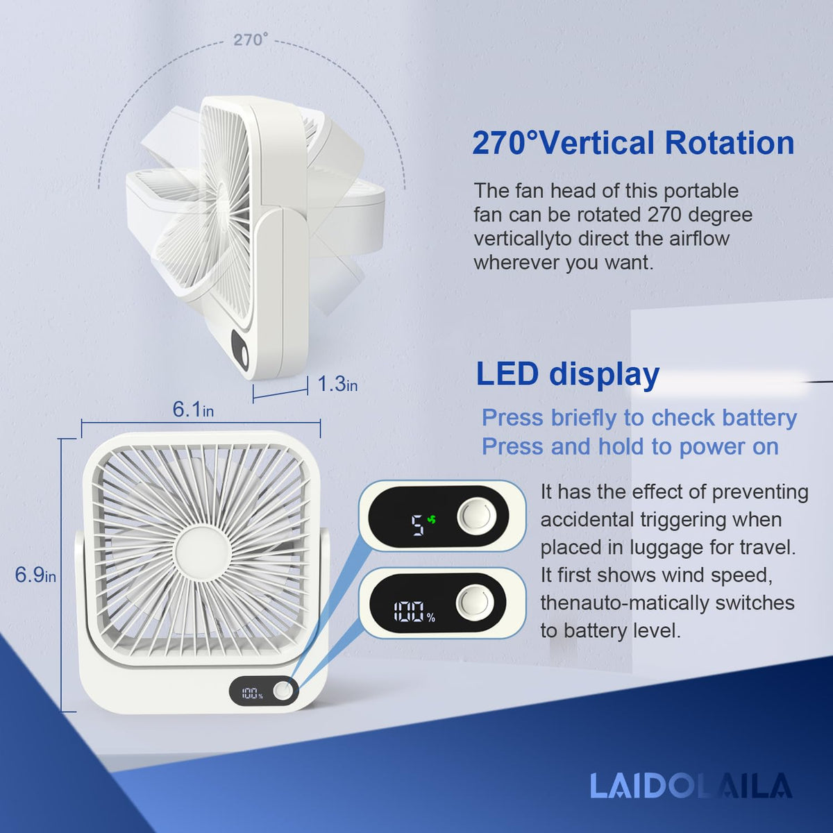 LAIDOLAILA cruise fan magnetic base securely mounting on cabin walls.