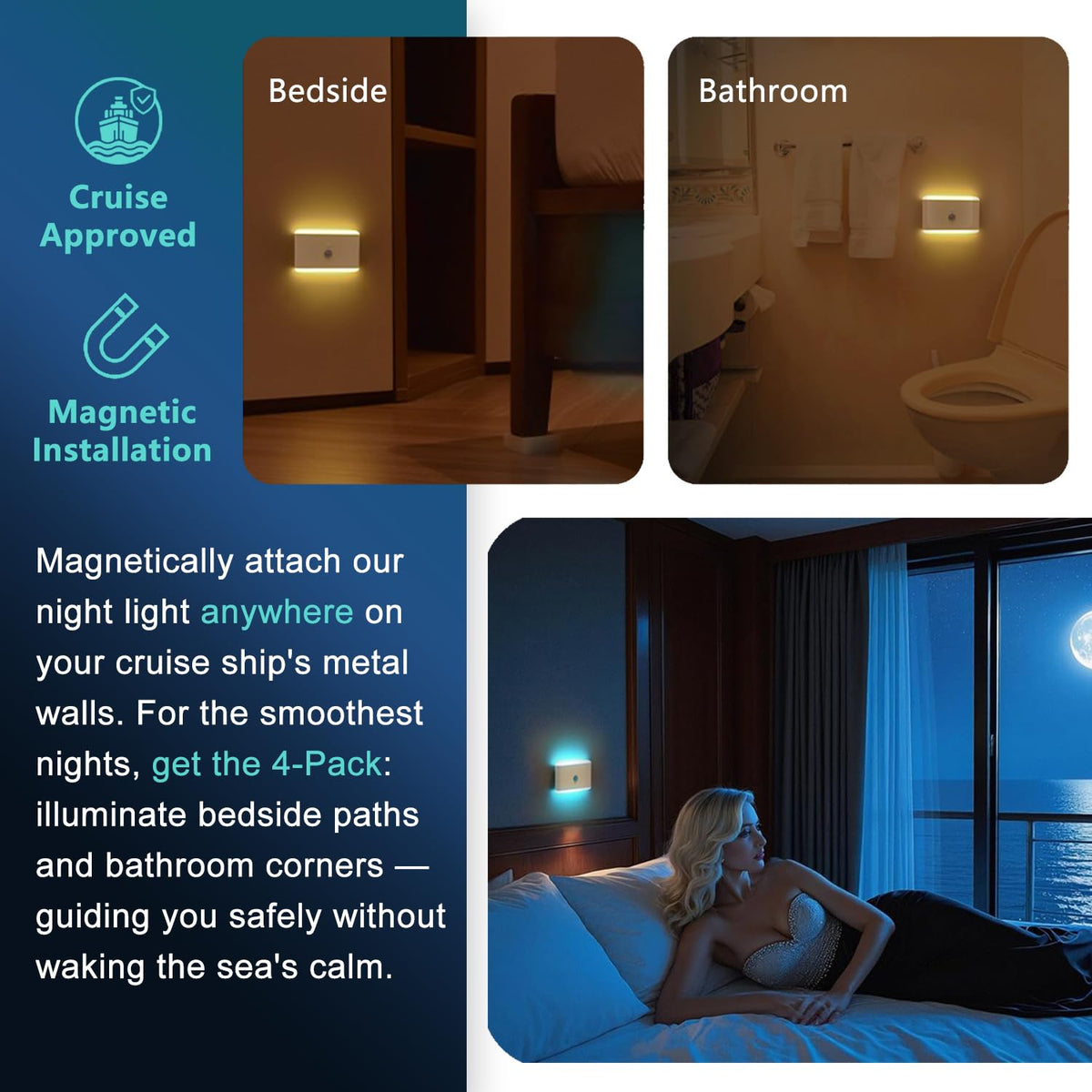 LAIDOLAILA dual-direction night light covers both up and down for versatile placement.