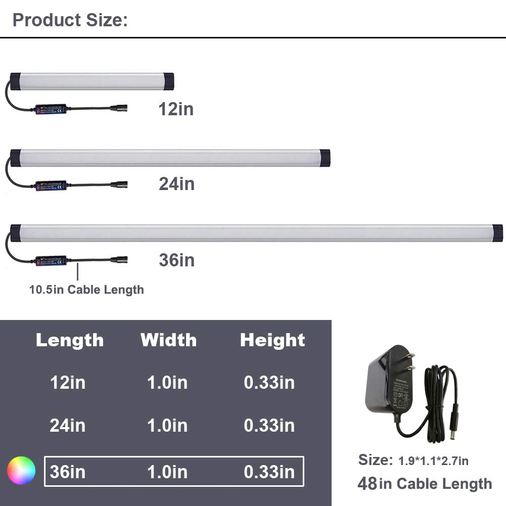 LAIFUNI RF remote-controlled LED bar for quick color and brightness adjustment