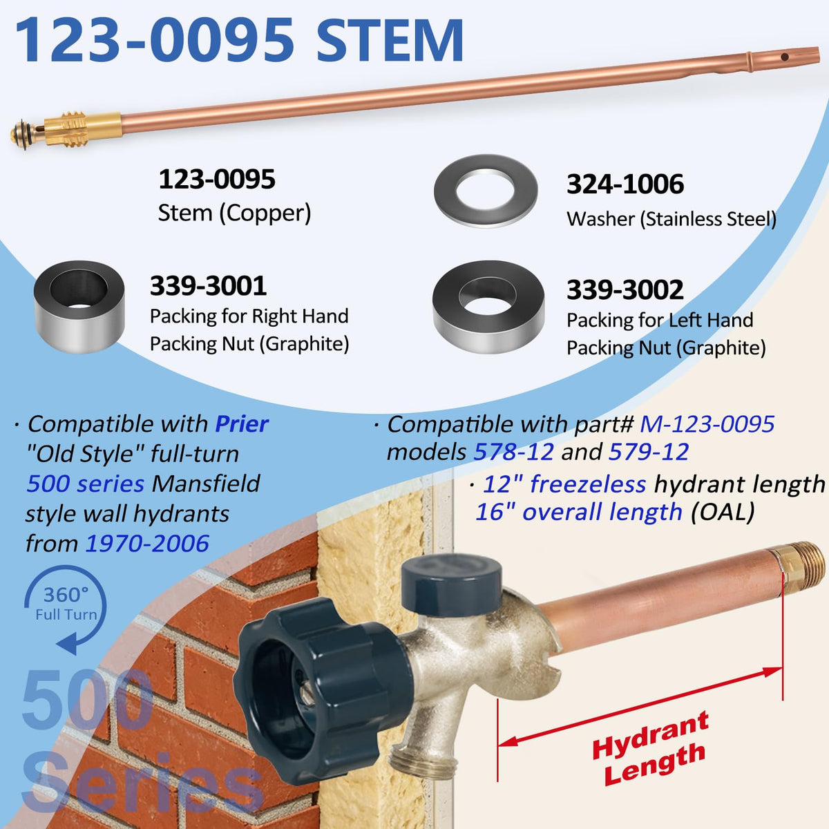 LAIKOU 123-0095 stem assembly materials copper stainless steel for durable longevity