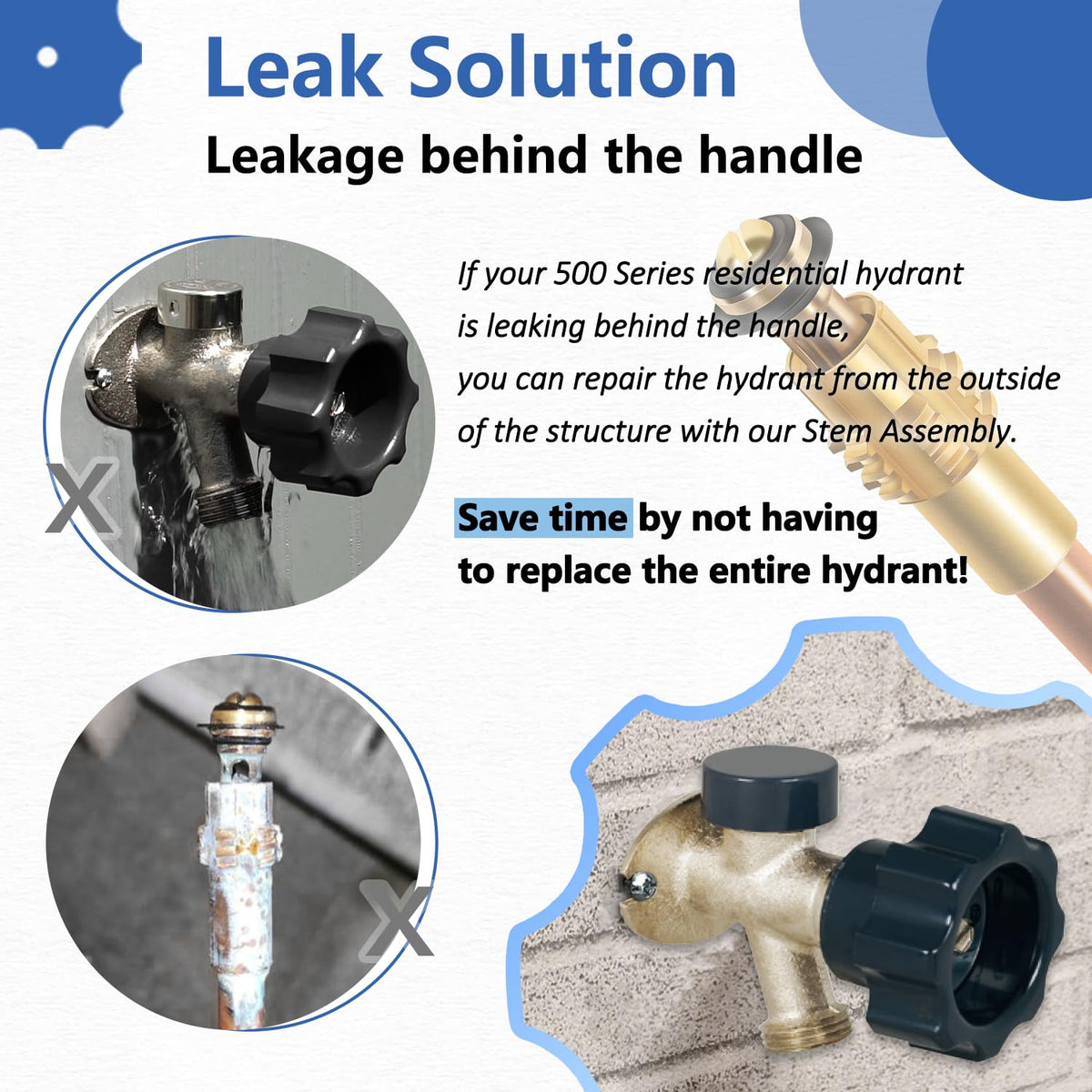 LAIKOU stem assembly O-rings and spring-end seal prevent leaks.