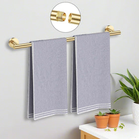 Laimew brushed gold hand towel holder keeps daily essentials within reach.