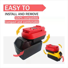 Laimiao DM18MAN adapter battery connection illustrates reliable power transfer.