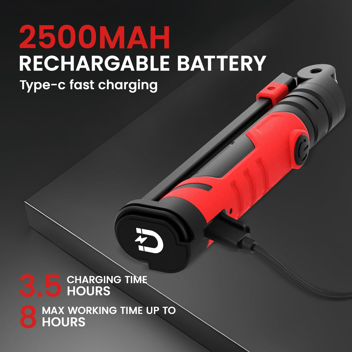 LAIMITTOS 2500mAh battery powers up to long runtimes between charges.