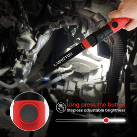 LAIMITTOS work light in use under car hood delivering steady illumination.