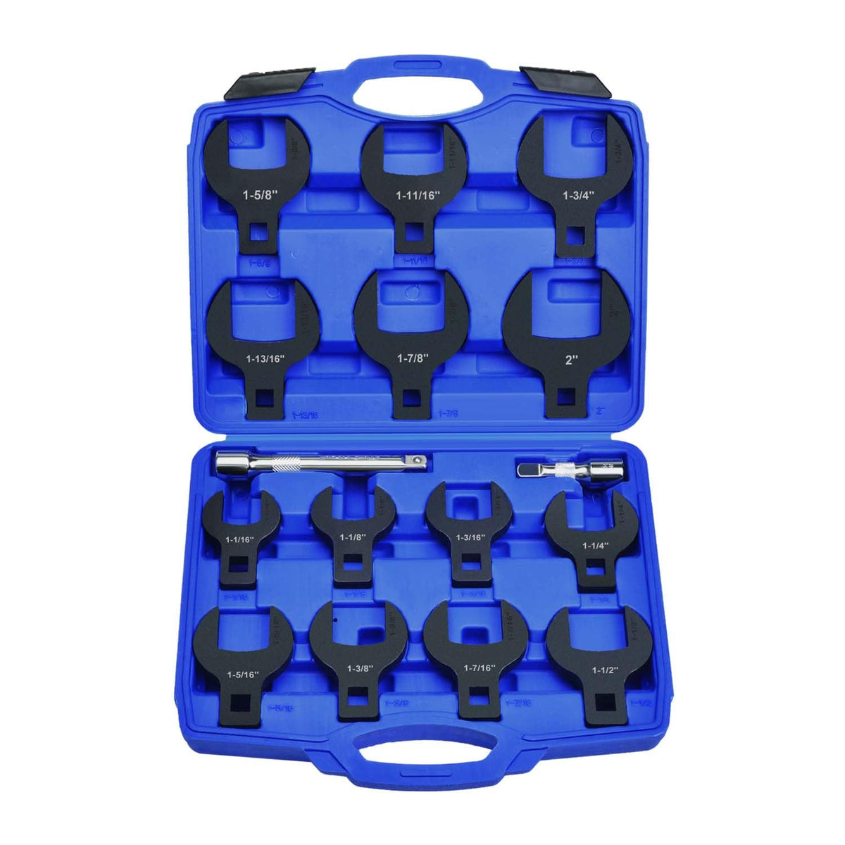 LainKeen crowfoot set shows 27–50 mm metric sizes for flare-nut work.