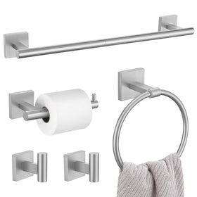 Lairuier 23.6-inch towel bar in brushed nickel finish for ample drying space.